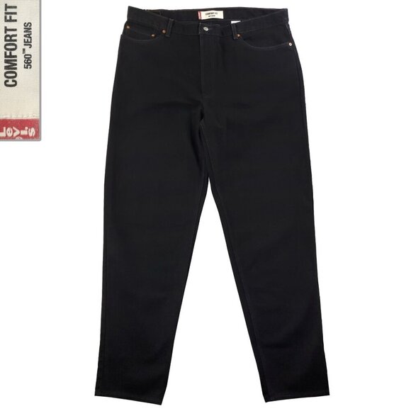Levi's 560 Jeans Vintage Comfort Fit USA Black Denim Y2K Men "42x38" Real 44x38 - Picture 1 of 12